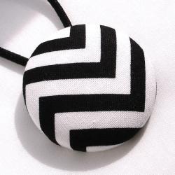 Ponytail Holder, Black and White Chevron