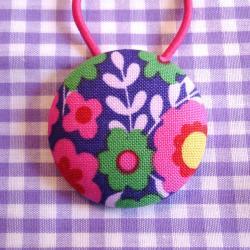 XL Ponytail Holder, Purple Flowers